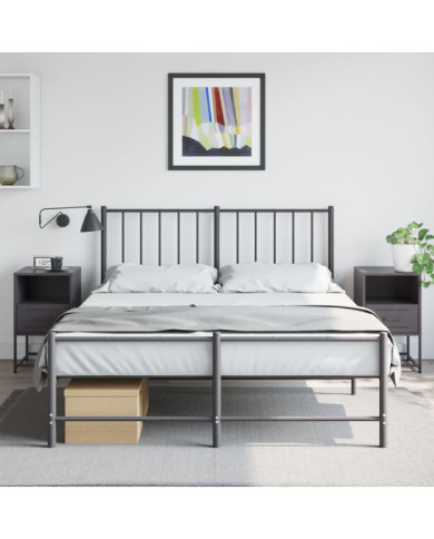 Tables de chevet 2 pcs noir 36x39x60,5 cm acier | Mobilier & Déco
