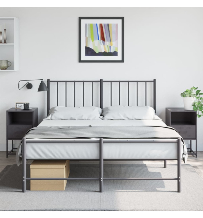 Tables de chevet 2 pcs noir 36x39x60,5 cm acier | Mobilier & Déco