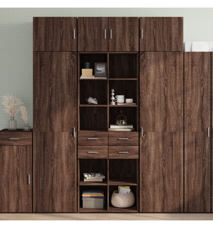 Armoire de rangement chêne brun 70x42,5x225cm bois d'ingénierie | Mobilier & Déco