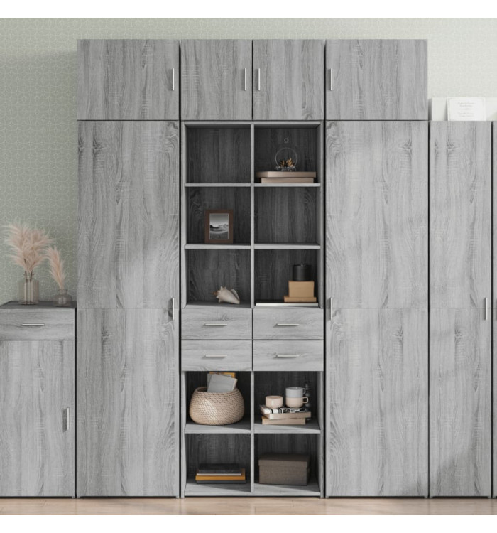 Buffet haut sonoma gris 70x42,5x185 cm bois d'ingénierie | Mobilier & Déco