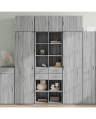 Buffet haut sonoma gris 70x42,5x185 cm bois d'ingénierie | Mobilier & Déco