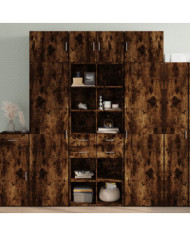 Armoire de rangement chêne fumé 70x42,5x225cm bois d'ingénierie | Mobilier & Déco