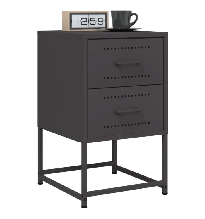 Tables de chevet 2 pcs noir 36x39x60,5 cm acier | Mobilier & Déco