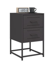 Tables de chevet 2 pcs noir 36x39x60,5 cm acier | Mobilier & Déco