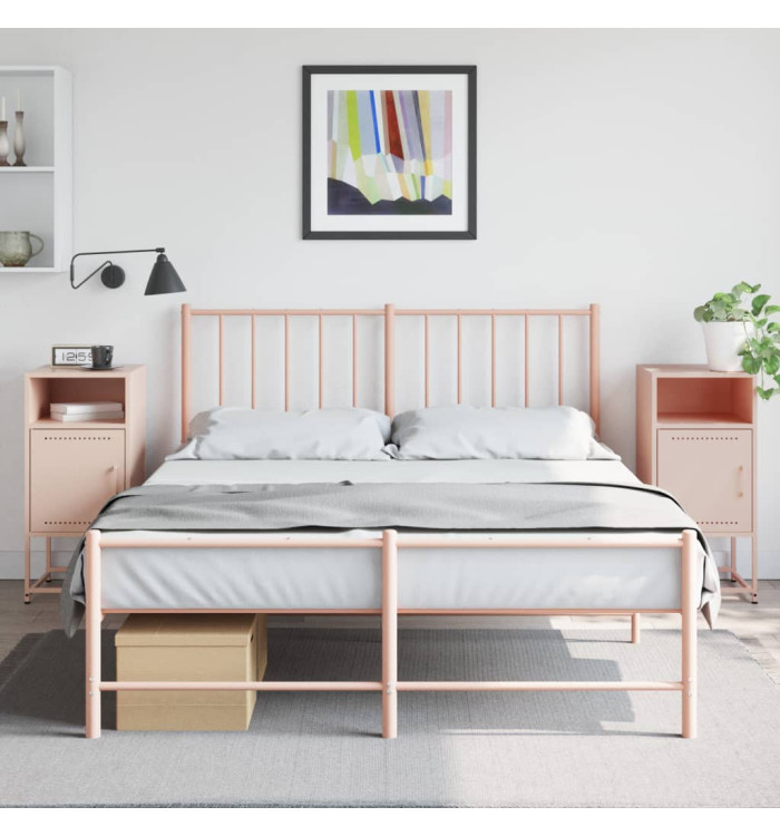 Tables de chevet 2 pcs rose 36x39x78 cm acier | Mobilier & Déco