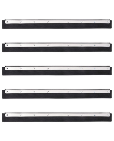 Têtes de raclette de sol 5 pcs 60,5x2x5 cm acier et caoutchouc | Mobilier & Déco