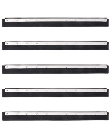 Têtes de raclette de sol 5 pcs 75x2x5 cm acier et caoutchouc | Mobilier & Déco