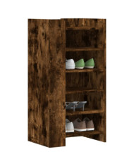 Armoire à chaussures chêne fumé 52x37,5x100cm bois d'ingénierie | Mobilier & Déco