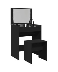 Coiffeuse et tabouret noir 60x40x113,5 cm | Mobilier & Déco