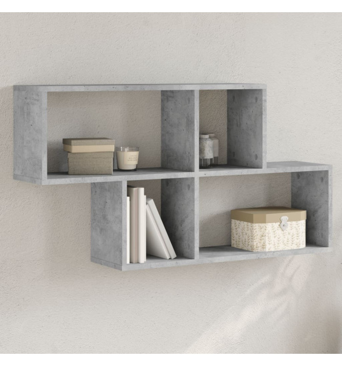 Étagère murale gris béton 100x20x53 cm bois d'ingénierie | Mobilier & Déco