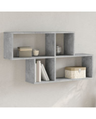 Étagère murale gris béton 100x20x53 cm bois d'ingénierie | Mobilier & Déco