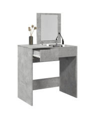 Coiffeuse avec miroir gris béton 73x46,5x120 cm | Mobilier & Déco