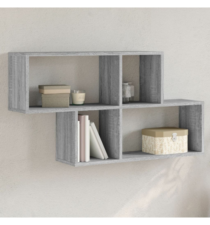 Étagère murale sonoma gris 100x20x53 cm bois d'ingénierie | Mobilier & Déco