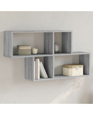 Étagère murale sonoma gris 100x20x53 cm bois d'ingénierie | Mobilier & Déco