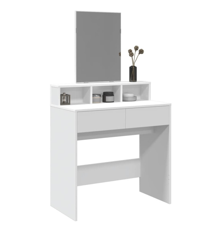 Coiffeuse avec miroir blanc 80x41x144,5 cm | Mobilier & Déco