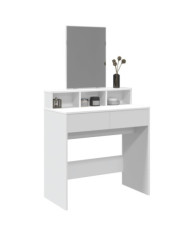 Coiffeuse avec miroir blanc 80x41x144,5 cm | Mobilier & Déco