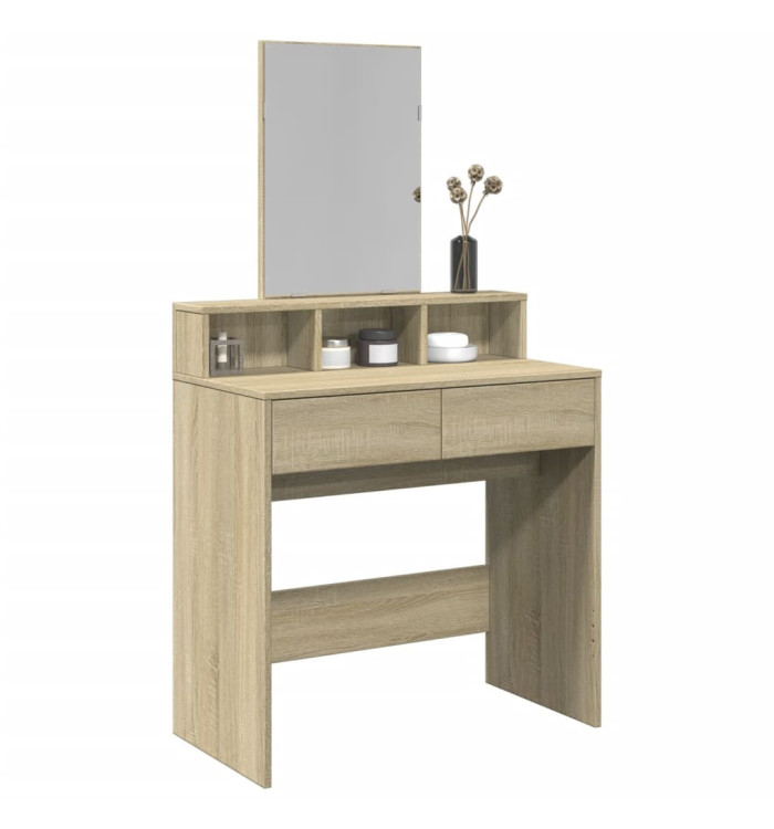 Coiffeuse avec miroir chêne sonoma 80x41x144,5 cm | Mobilier & Déco
