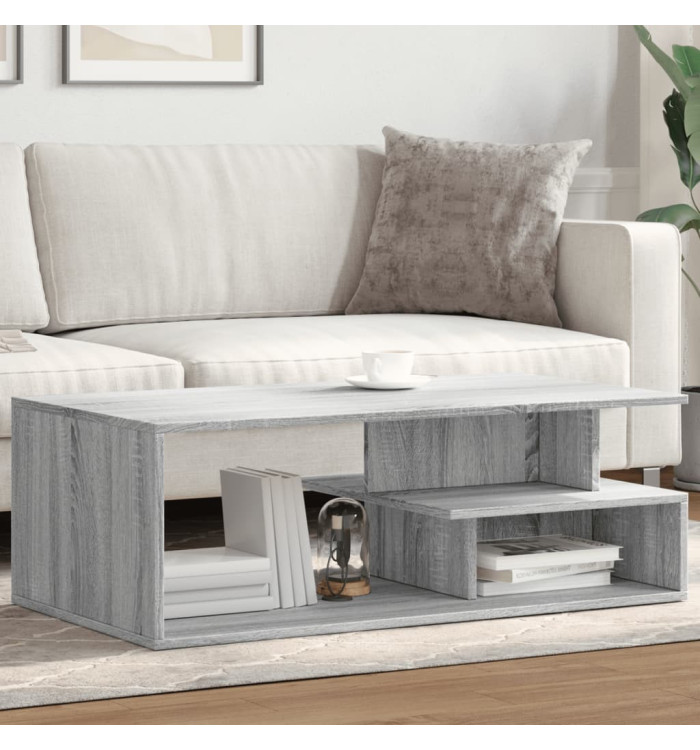 Table basse sonoma gris 102x55x35 cm bois d'ingénierie | Mobilier & Déco