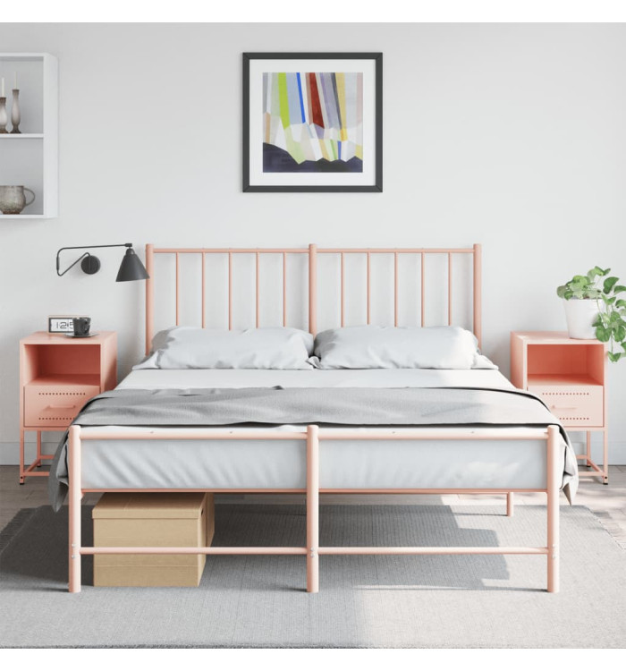 Tables de chevet 2 pcs rose 36x39x60,5 cm acier | Mobilier & Déco