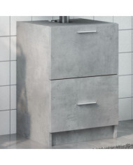 Armoire d'évier gris béton 40x37x59 cm bois d'ingénierie | Mobilier & Déco