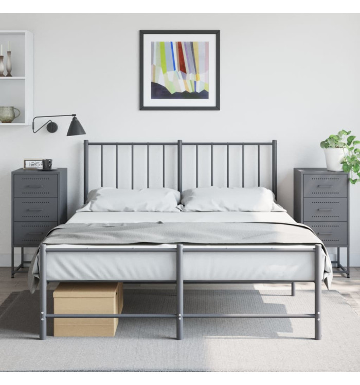 Tables de chevet 2 pcs anthracite 36x39x78 cm acier | Mobilier & Déco