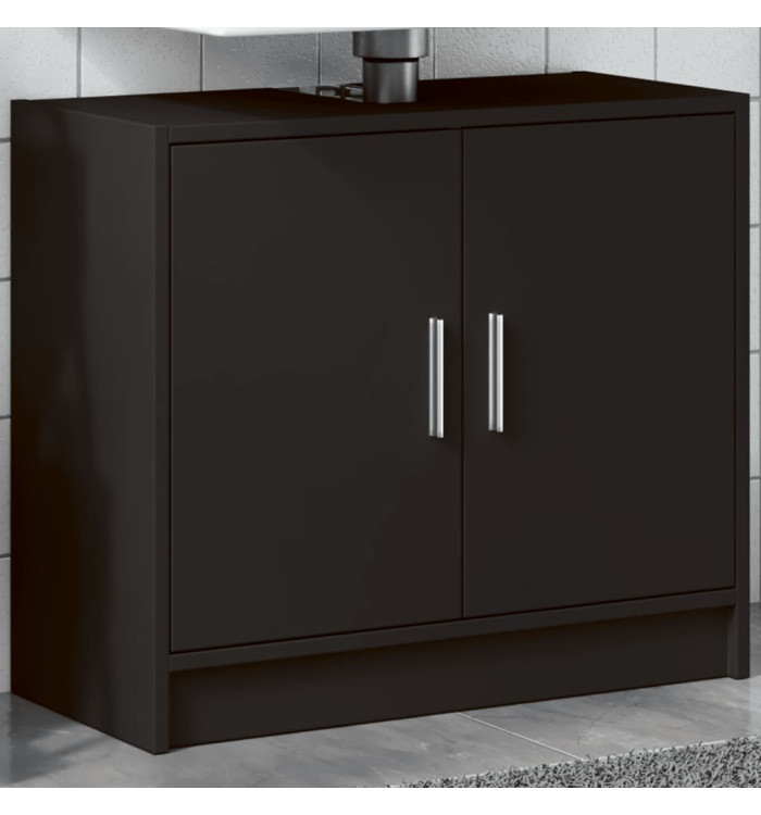 Armoire d'évier noir 63x29x55 cm bois d'ingénierie | Mobilier & Déco