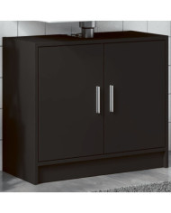 Armoire d'évier noir 63x29x55 cm bois d'ingénierie | Mobilier & Déco