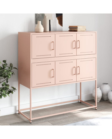 Buffet rose 100,5x39x107 cm acier | Mobilier & Déco