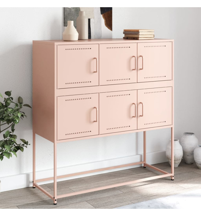 Buffet rose 100,5x39x107 cm acier | Mobilier & Déco