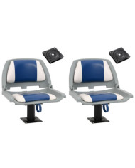 Sièges de bateau lot de 2 avec piédestal pivotant à 360° | Mobilier & Déco