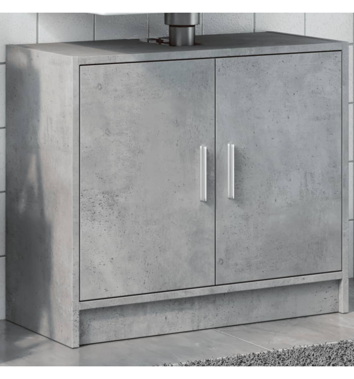 Armoire d'évier gris béton 63x29x55 cm bois d'ingénierie | Mobilier & Déco