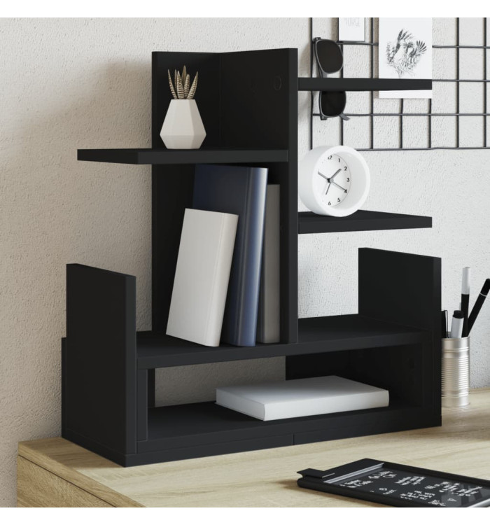 Organisateur de bureau noir 49x20x52,5 cm bois d'ingénierie | Mobilier & Déco