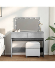 Coiffeuse avec LED gris béton 100x40x120 cm | Mobilier & Déco