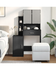 Coiffeuse avec armoire noir 80x35x132 cm | Mobilier & Déco