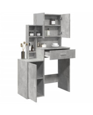 Coiffeuse avec armoire gris béton 80x35x132 cm | Mobilier & Déco