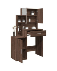 Coiffeuse avec armoire chêne marron 80x35x132 cm | Mobilier & Déco