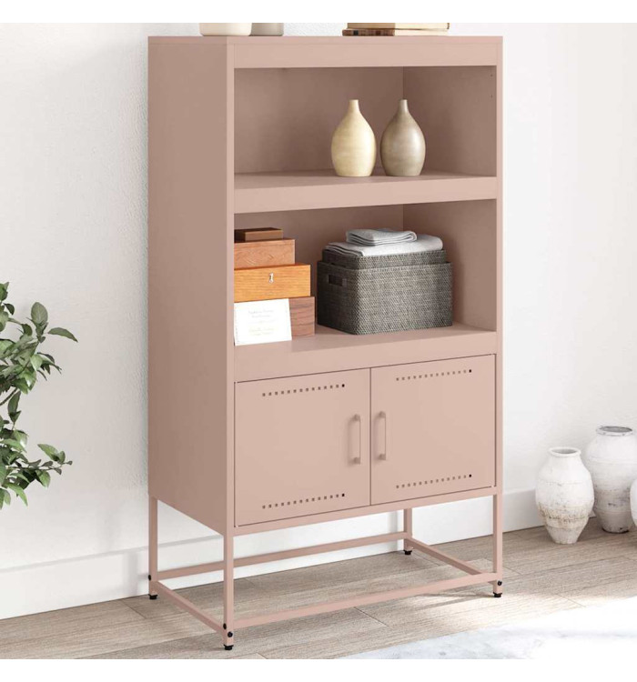 Buffet haut rose 68,5x38,5x123,5 cm acier | Mobilier & Déco