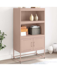 Buffet haut rose 68,5x38,5x123,5 cm acier | Mobilier & Déco