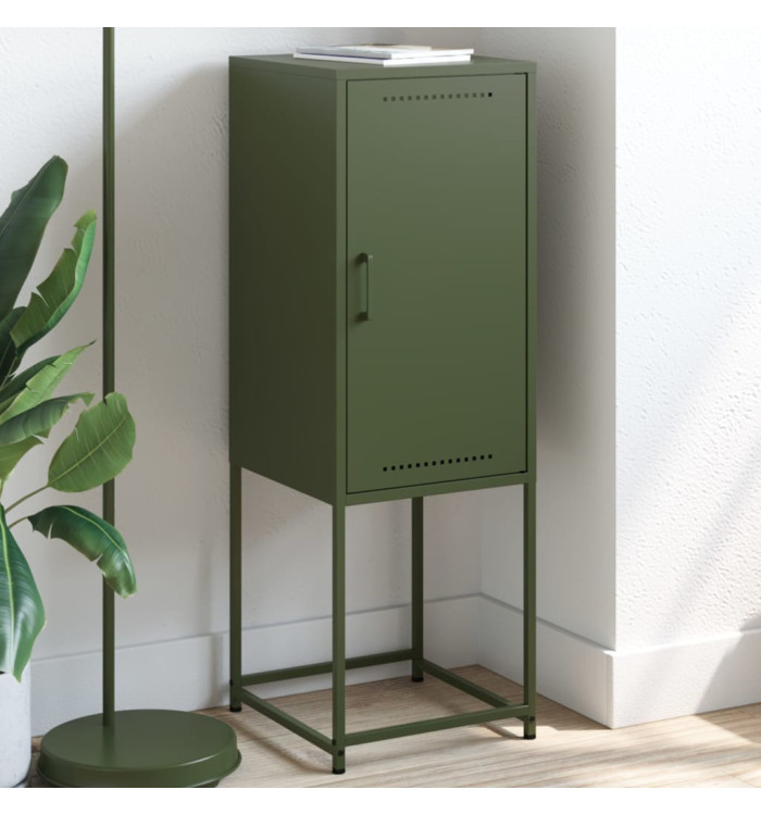 Buffet vert olive 36x39x107 cm acier | Mobilier & Déco