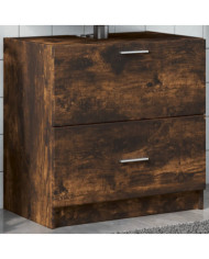 Meuble d'évier chêne fumé 59x37x59 cm bois d'ingénierie | Mobilier & Déco
