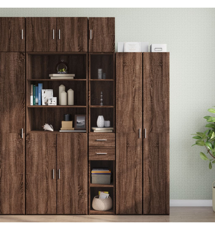 Armoire de rangement mince chêne marron 30x42,5x225 cm | Mobilier & Déco