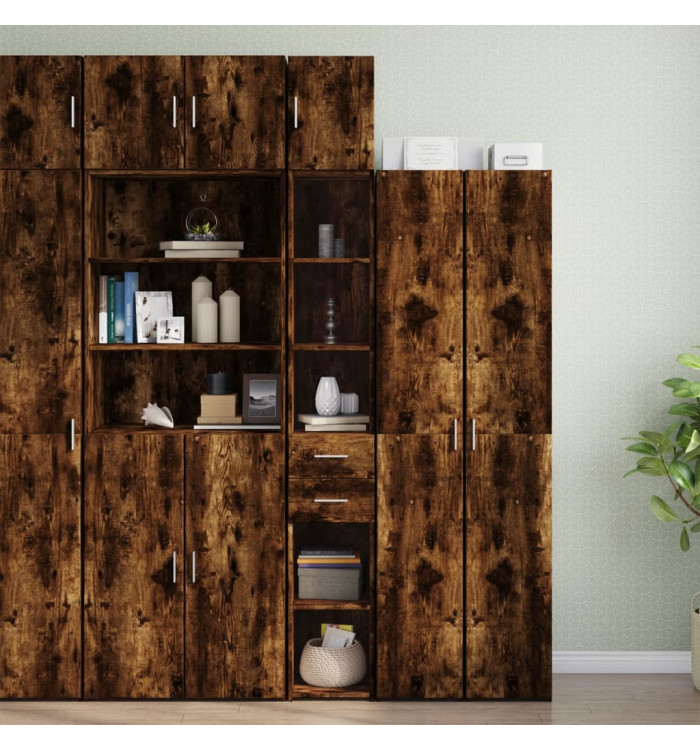 Armoire de rangement mince chêne fumé 30x42,5x225 cm | Mobilier & Déco