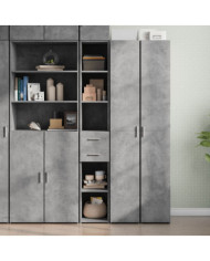 Buffet haut gris béton 30x42,5x185 cm bois d'ingénierie | Mobilier & Déco