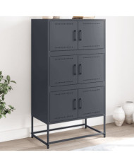 Buffet anthracite 68,5x38,5x123,5 cm acier | Mobilier & Déco