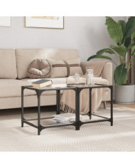 Tables basses avec dessus en verre transparent 2 pcs acier | Mobilier & Déco