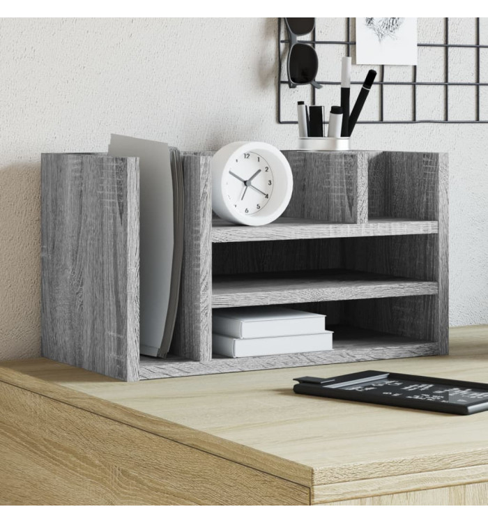 Organisateur de bureau sonoma gris 44,5x24x25cm bois ingénierie | Mobilier & Déco