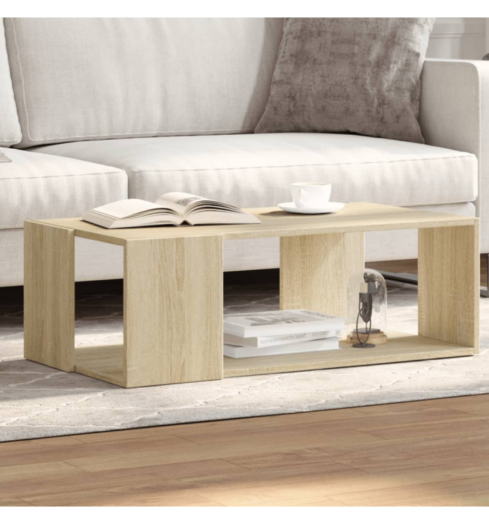 Table basse chêne sonoma 89,5x48x30 cm bois d'ingénierie | Mobilier & Déco