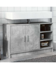 Armoire d'évier gris béton 90x29x55 cm bois d'ingénierie | Mobilier & Déco