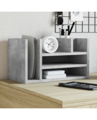 Organisateur de bureau gris béton 44,5x24x25 cm bois ingénierie | Mobilier & Déco