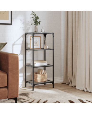 Étagère de rangement avec dessus en verre transparent acier | Mobilier & Déco